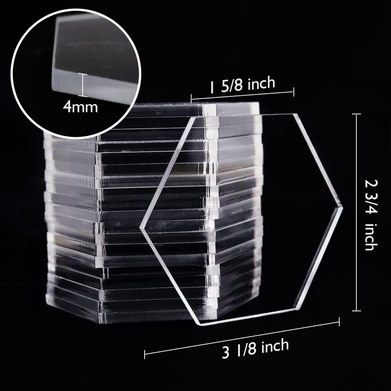 JINMURY 25 PCS Clear Acrylic Place Cards for Wedding- DIY Hexagon Blanks 1/8 Inch (3mm) Thick for Name Place Cards Seating Cards Acrylic Name Plates Escort Cards for Wedding Party Reception - Image 2